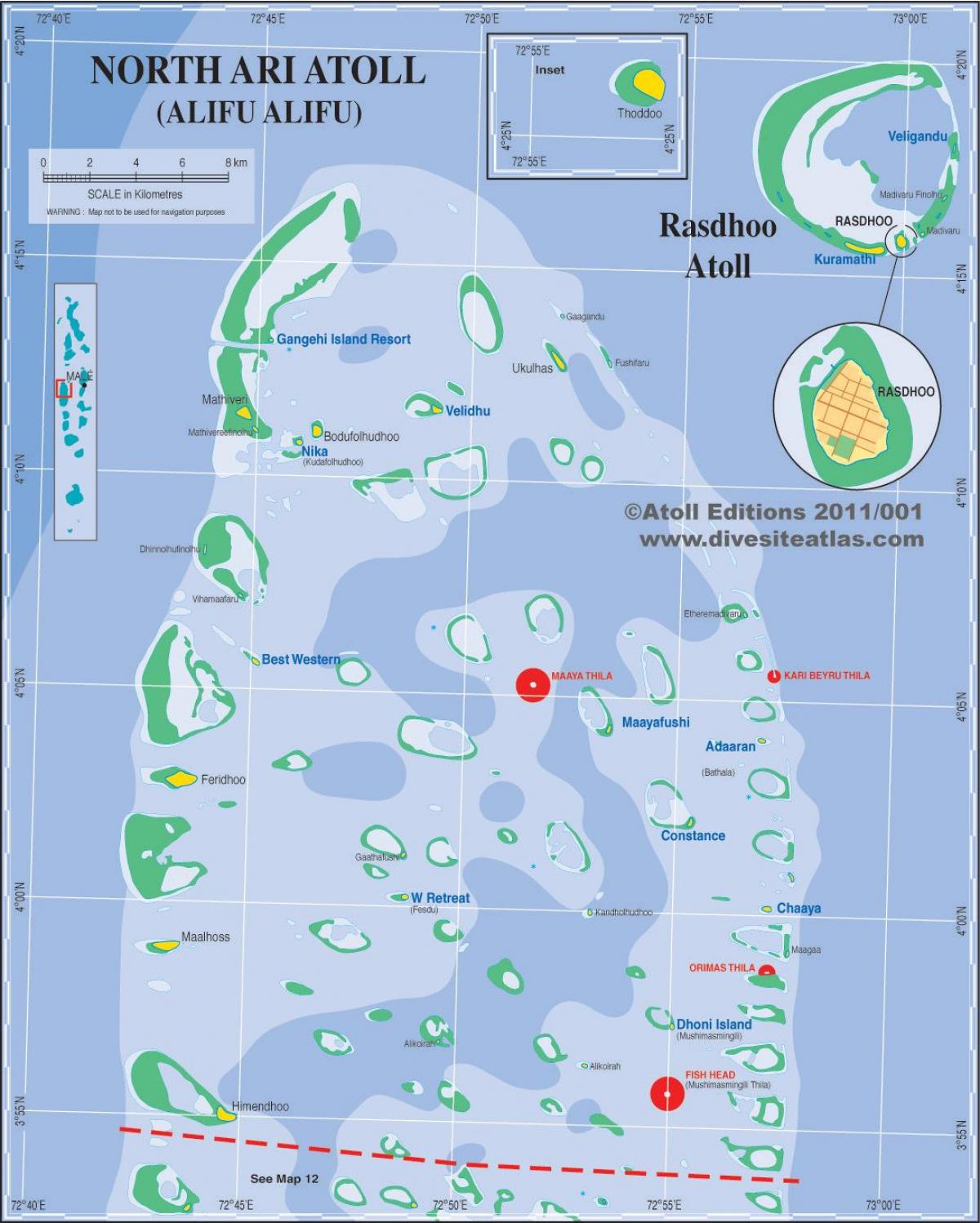 карта на ари atoll малдивите