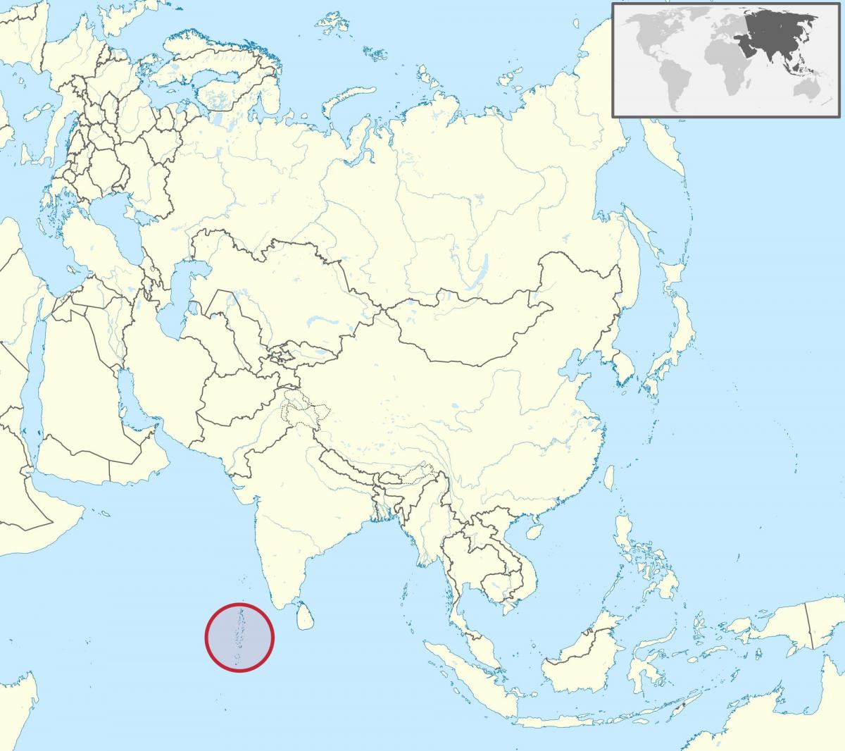 карта на малдивите мапата азија