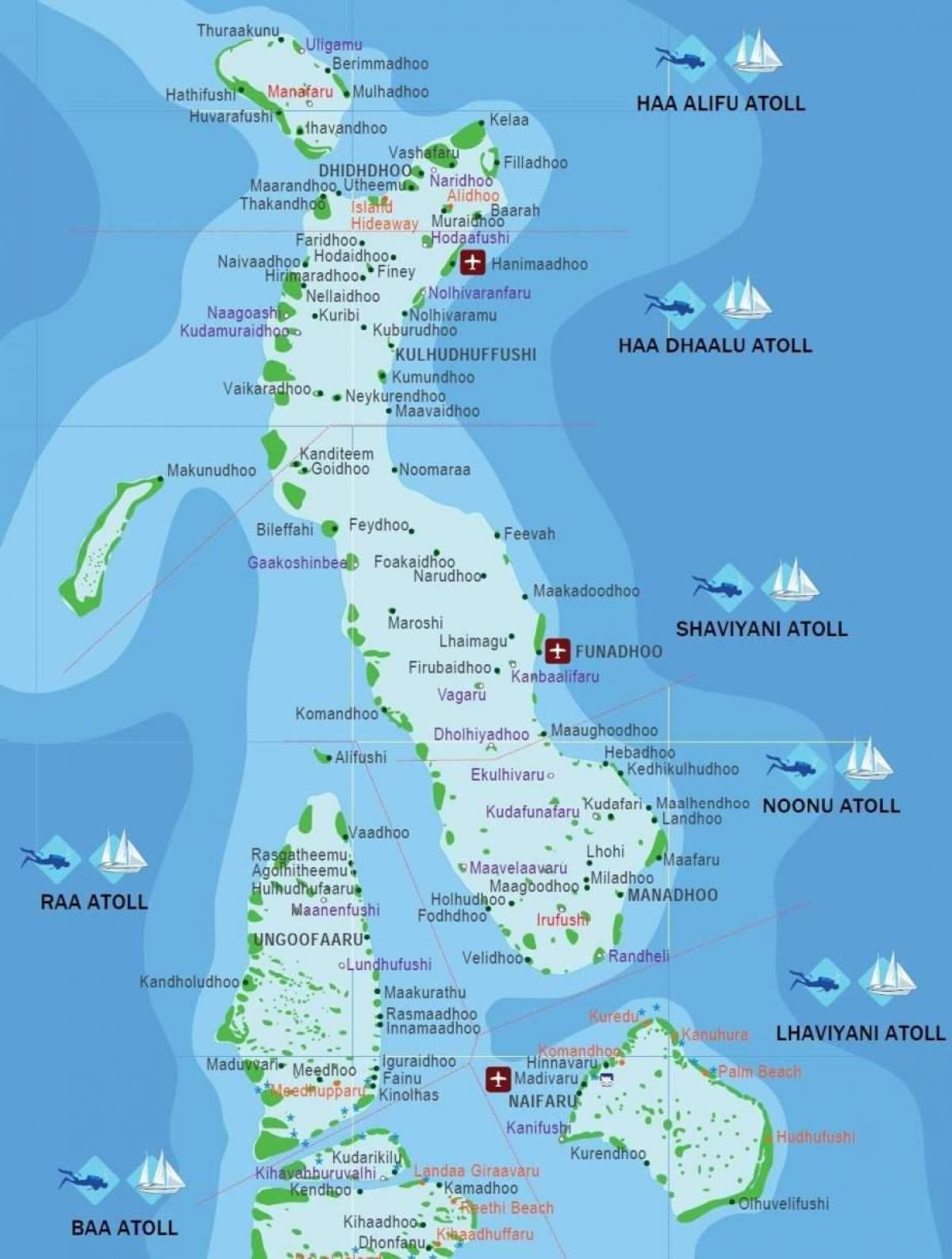 карта на малдивите плажа