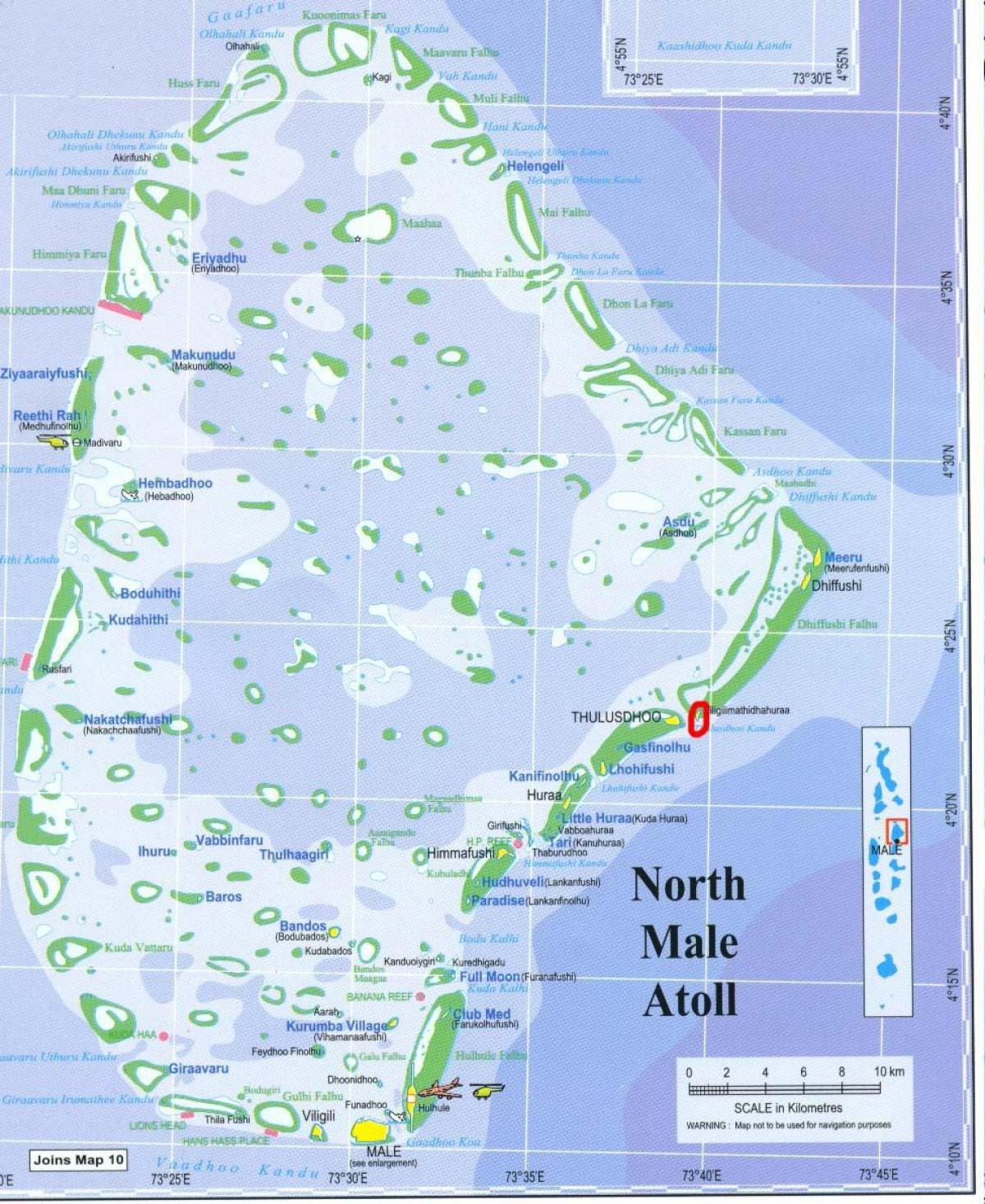 карта на северна машки atoll малдивите