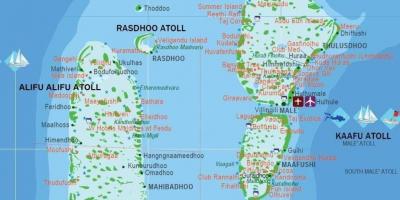 Карта на малдивите туристички