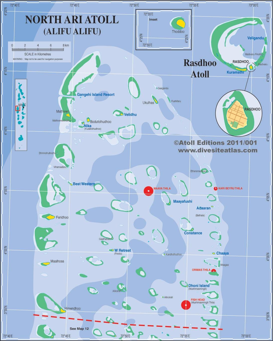 карта на ари atoll малдивите