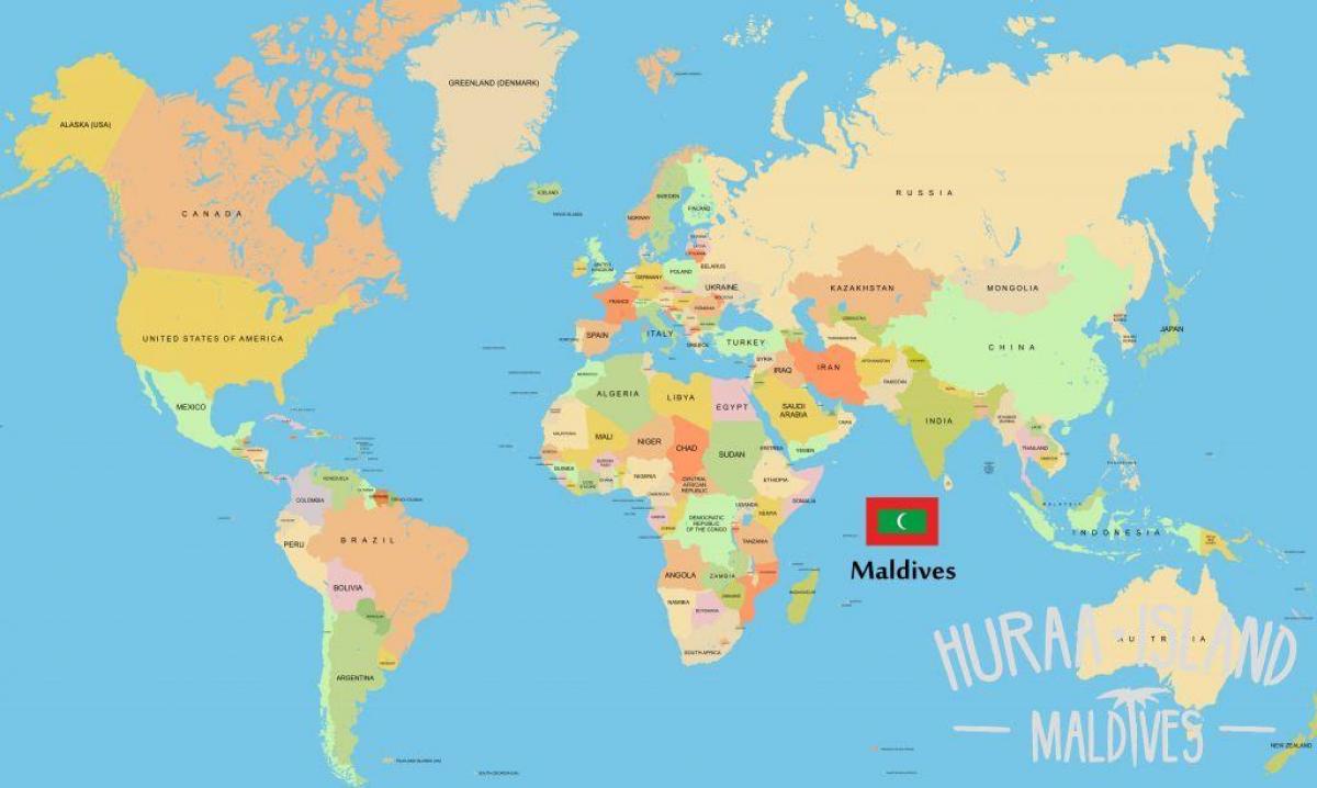 карта на малдивите во мапата на светот
