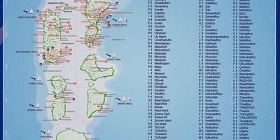 Карта на малдивите острови одморалишта