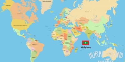 Карта на малдивите во мапата на светот