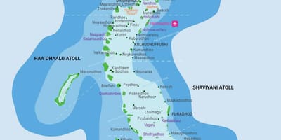 Карта на малдивите и околните земји