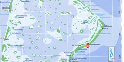 Карта на северна машки atoll малдивите